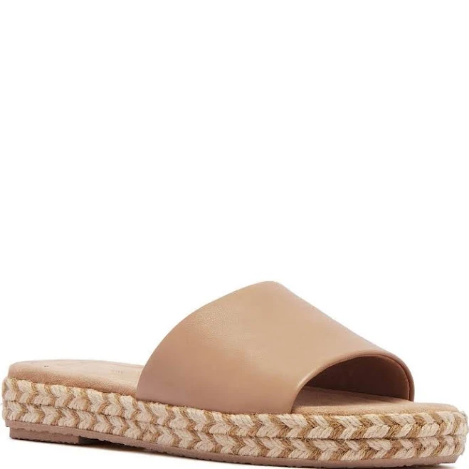 shoes Frankie Lucia Women's Leather Espadrille Platform Slide Sandals Dillard's $204