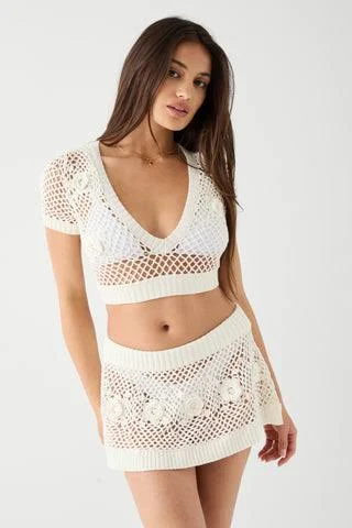 crop top Frankies Bikinis Adaline Crochet Cropped Shirt Frankies Bikinis $49.5