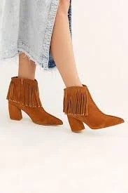 shoes Free People Jeffrey Campbell Crossroads Fringe Tan Suede Ankle Boots Size 7 eBay $104.99