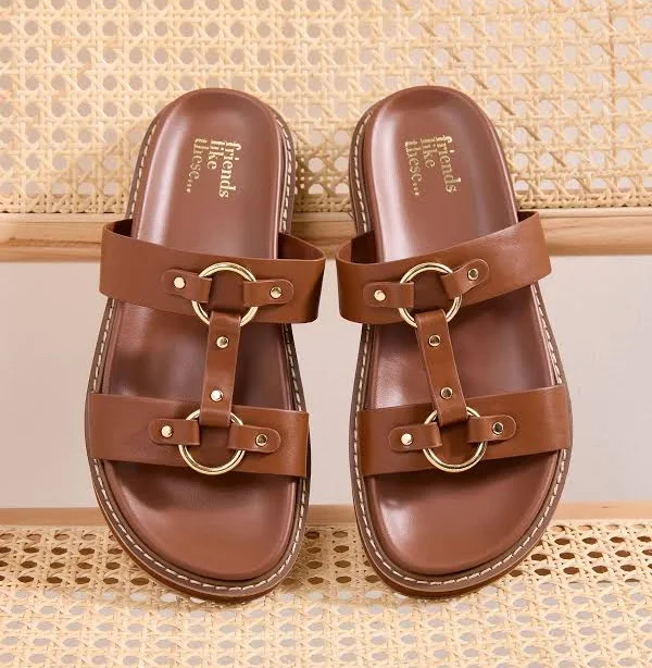 shoes Friends Like These Faux Leather Flatform Chunky Footbed Sandals Next USA $75