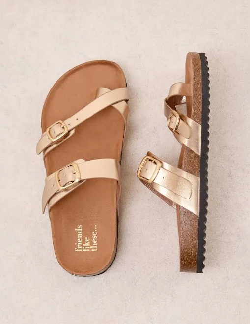 shoes Friends Like These Rose Gold Faux Leather Sandals Next USA $46