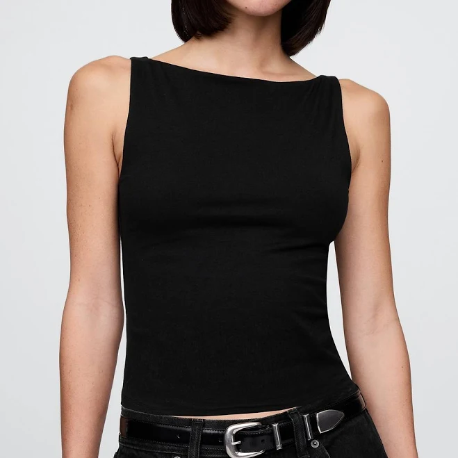top Gap Women's Closeknit Jersey Boatneck Crop Tank Top Gap $27