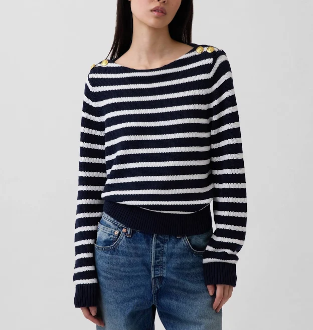 top Gap Women's Relaxed Boatneck Cotton Sweater Gap $39