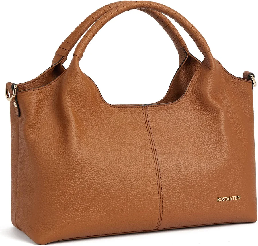 bag Genuine Pebbled Leather Shoulder Bags Purses and Handbags for Women Satchel Designer Cross Body Hobo Medium Size Tote Bostanten $89.99