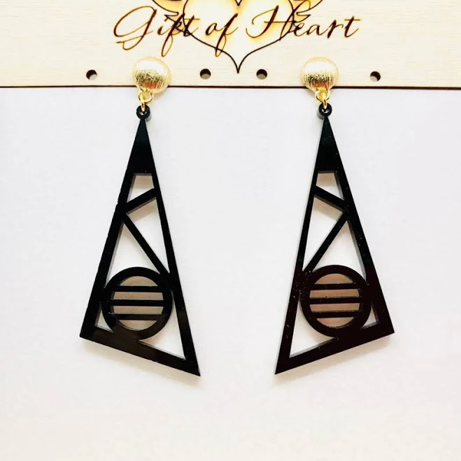 accessory Geometric Acrylic Triangle Statement Earrings Etsy - GiftofHeart $17