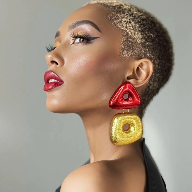 accessory Geometric Statement African Dangle Earrings Etsy - HandmadeByTarja $49