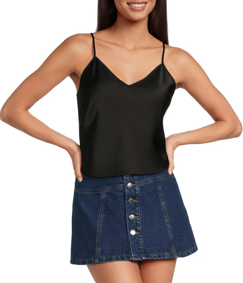 sleeveless top Gianni Bini Harper Satin V-Neck Cami Dillard's $49