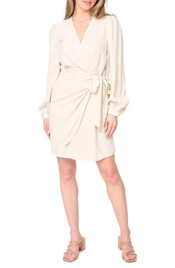 dress Gibsonlook Women's Long Sleeve Faux Wrap Dress Nordstrom Rack $59.97