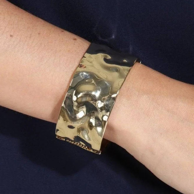 accessory Gold Hammered Cuff Veronica M $22
