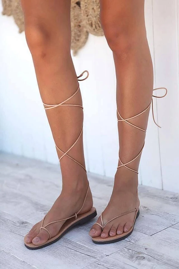 shoes Greek Leather Gladiator Sandals with Lace Up Straps Etsy - GrecianSandals $66.3