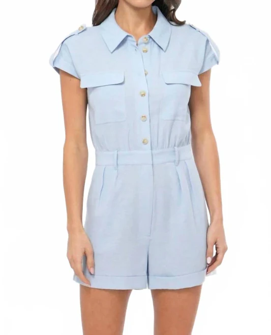 romper Greylin Collection Ludi Linen Blend Button Down Romper ShopSimon $46.9