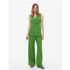 matching set H&M Green Linen Vest & Wide-Leg Pants Set NWT | European Exclusive | Sizes 2 & 4 Poshmark $60