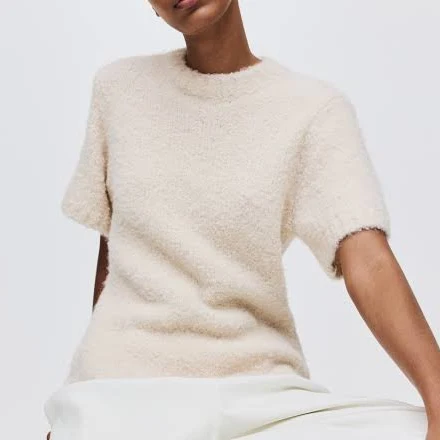top H&M Ladies Bouclé-knit T-Shirt H&M $39.99