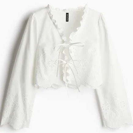 top H&M Ladies Cotton Eyelet Blouse H&M $34.99