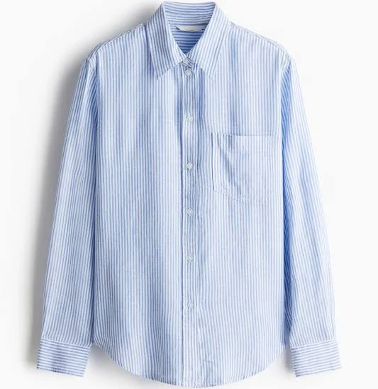 outerwear H&M Ladies Linen-Blend Shirt H&M $29.99