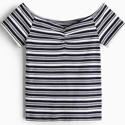 top H&M Ladies Ribbed Boat-Neck Top H&M $6.99