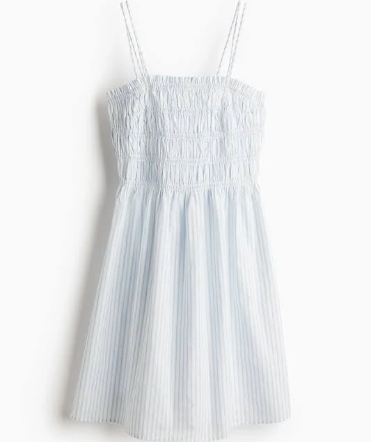 dress H&M Ladies Smocked-Bodice Cotton Dress H&M $19.99