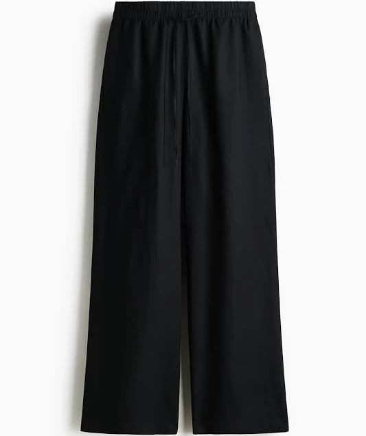 pants H&M Ladies Wide-Leg Linen-Blend Pants H&M $29.99