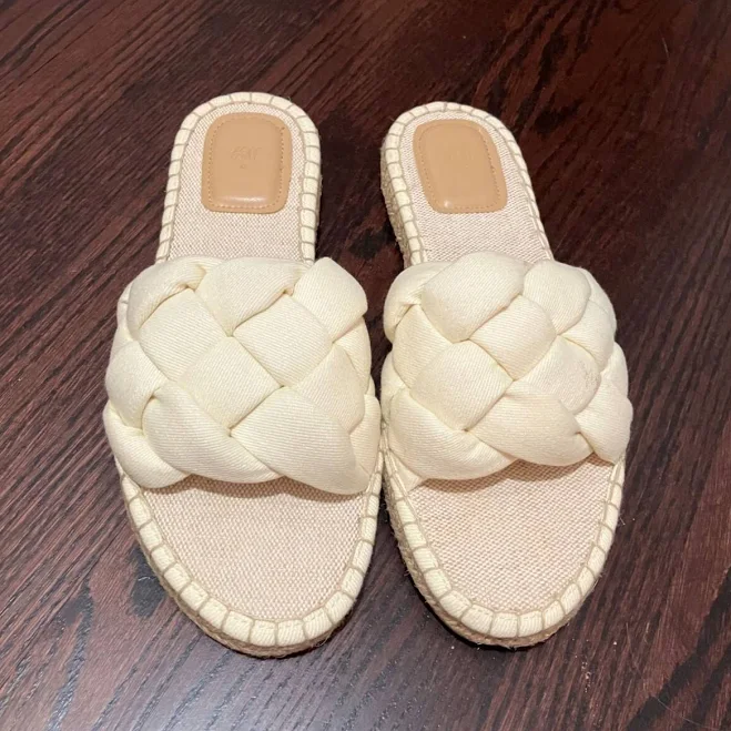 shoes H&m Women's Braided Espadrille Slides, Cream, Size 42 (us 11.5) eBay - hellonarwhal $20.99