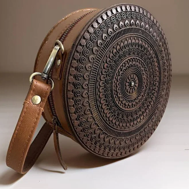bag Handmade Carved Wood Crossbody Bag with Leather Strap Etsy - Thecraftroot $183.75
