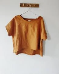 matching set Handmade Copper Linen Boxy Crop Top - Relaxed Fit Etsy $68