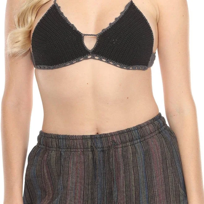 crop top Handmade Cotton Knit Picot Edge Crochet Halter Top with Keyhole Etsy - TerraRoseStudio $23.99