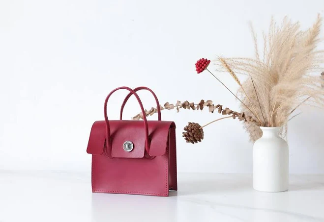 bag Handmade Leather Flap Over Shoulder Mini Handbag Etsy - TangentLinearLeather $79