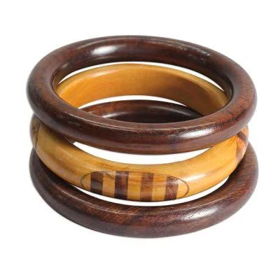 accessory Handmade Mango Wood Bangle Bracelets (Set of 3) Unicef Market $19.99