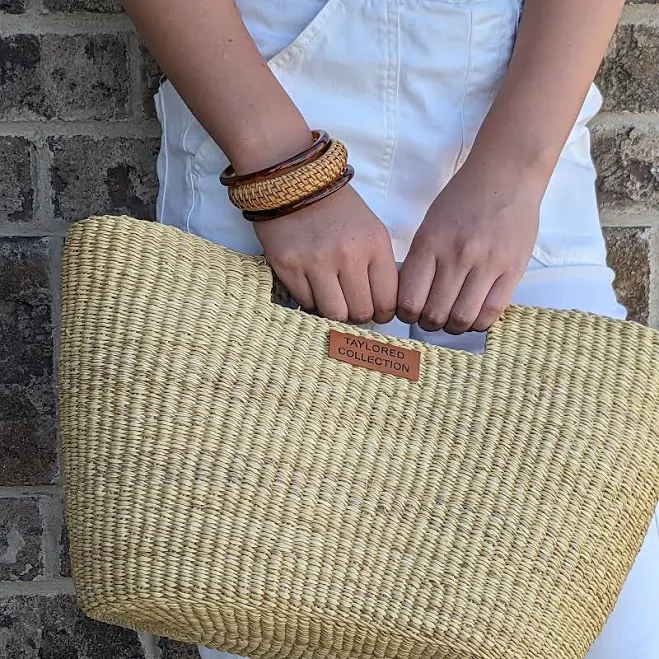 bag Handmade Straw Beach Bag with Leather Handles Etsy - Seller $42.75