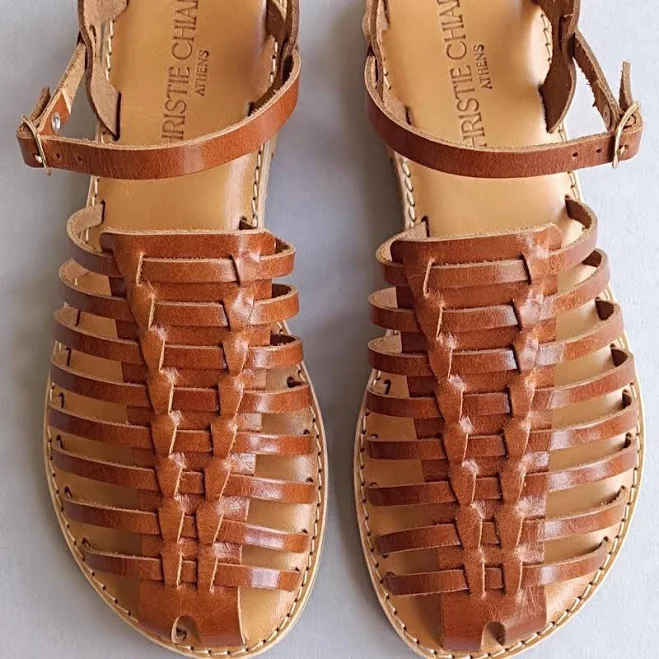 shoes Handmade Woven Leather Sandals - Greek Boho Summer Sandals for Women | Flat Minimal Style Etsy - ChristieChiaraSandal $105.94