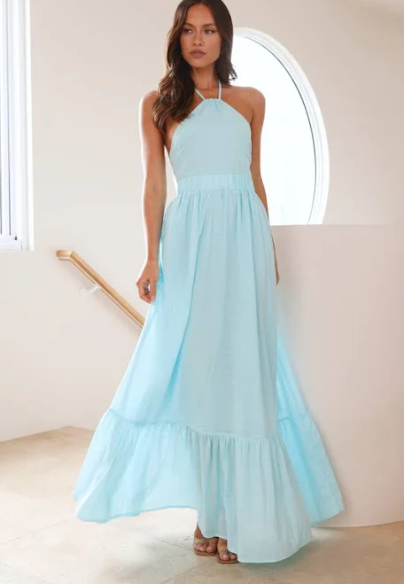 dress Hello Molly Ocean Charm Halter Maxi Dress Hello Molly US $49.5