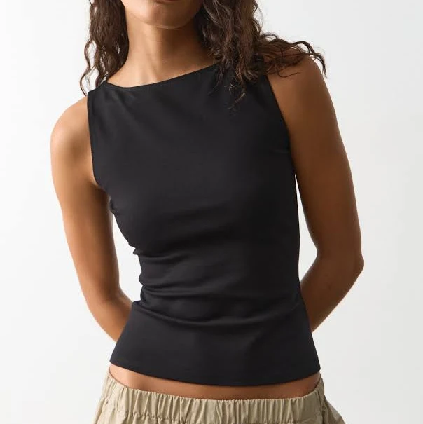 top High Boat Neck Fitted Tank Glassons $19.99