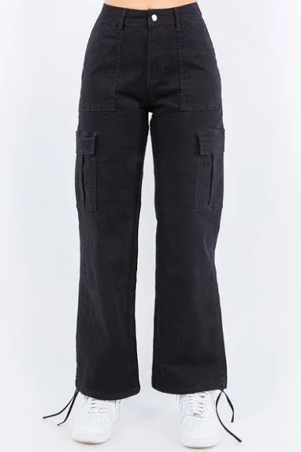 bottom High-Waist Slim Cargo Pants K MOMO $39.99