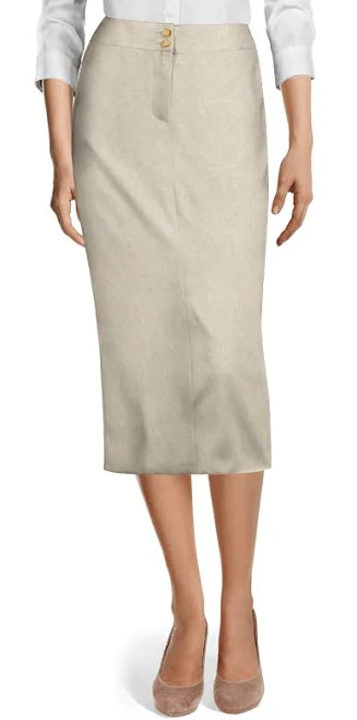 skirt High-Waisted Linen Midi Pencil Skirt Sumissura $169