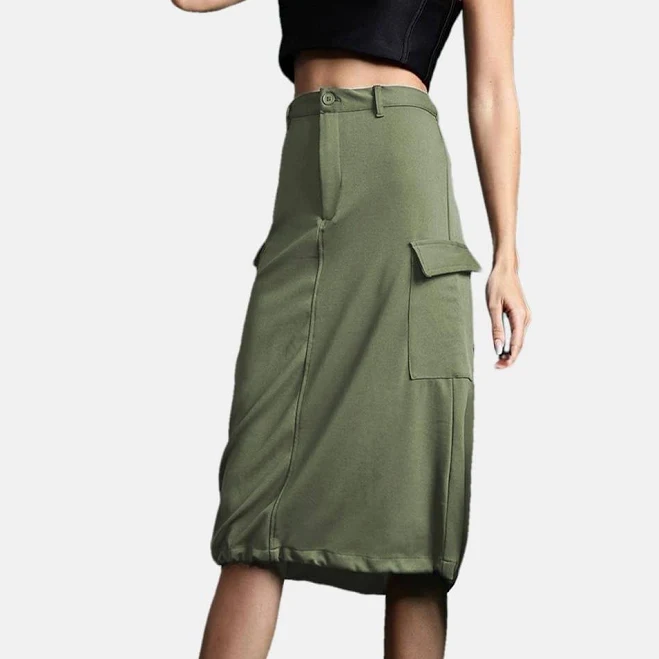skirt High-Waisted Utility Cargo Midi Skirt Etsy - Seller $73.12