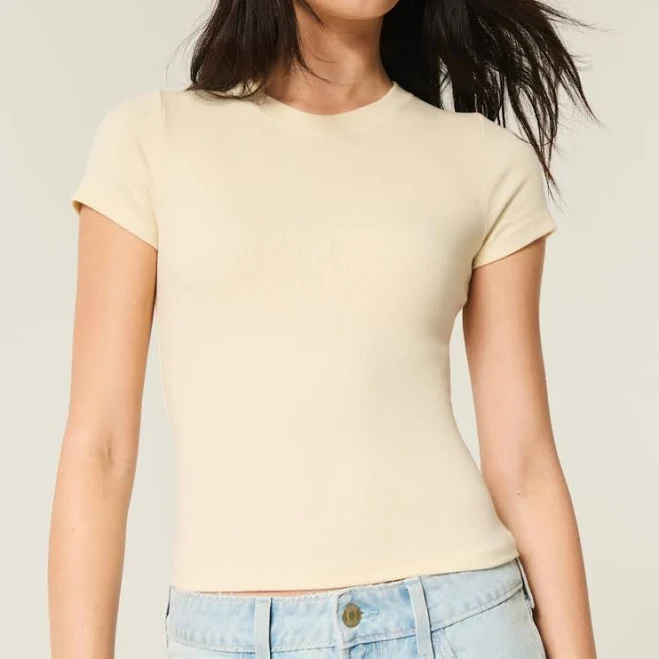 top Hollister Women's Crew Baby Tee Hollister Co - Official $6.99
