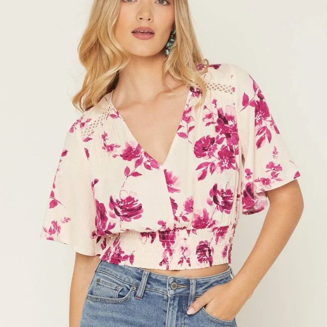 top Idyllwind Women's Meadow Floral Print Smocked Top Idyllwind $54.95