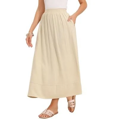 skirt Inspire Chic Women's Casual Linen High Elastic Waist A-Line Skirt Target $25.99