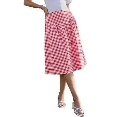 skirt Inspire Chic Women's Gingham Retro Flared Pleated Midi Skirt Target $22.99