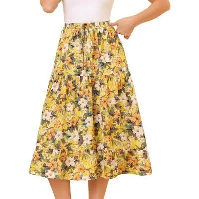 skirt Inspire Chic Women's Tiered A-Line Ruffle Floral Skirt Target $25.99