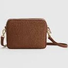 bag Italian Leather & Raffia Crossbody Quince $140