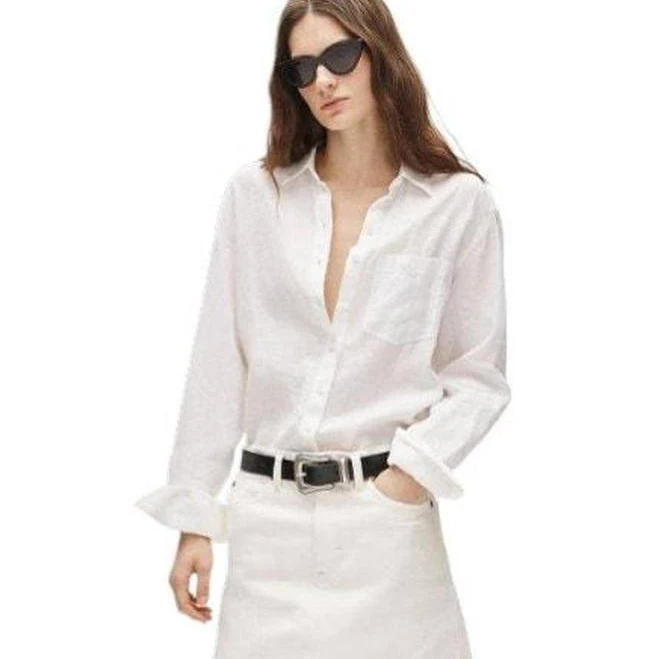 top J.Crew Classic White Linen Button Down Shirt, 100% Irish Linen, Relaxed Fit, New with Tags Depop $75