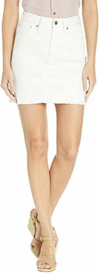 bottom J Crew | White Denim Distressed Frayed Hem 100% Cotton Jean Mini Skirt eBay $19.99