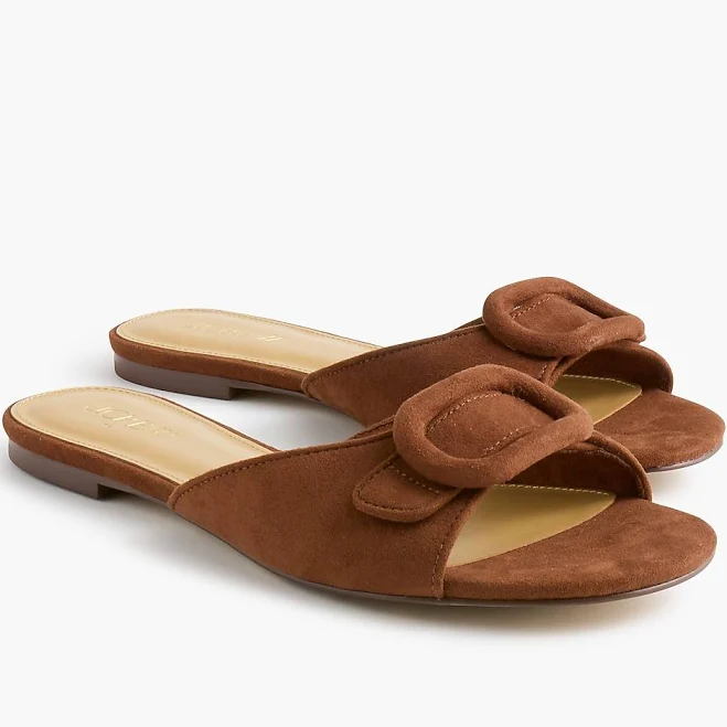 shoes J.Crew Women's Faux-Suede Buckle Slides J.Crew Factory $59.5