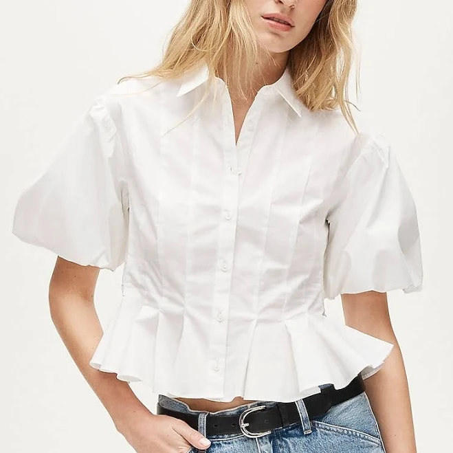 top J.Crew Women's Puff-Sleeve Button-Up Shirt J.Crew $128
