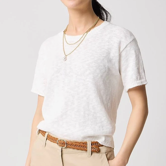 top J.Crew Women's Relaxed Beach Short-Sleeve Sweater J.Crew Factory $39.95