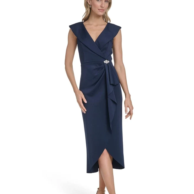 dress Jessica Howard Women's Sleeveless V-Neck Midi Dress Macy's $97.3