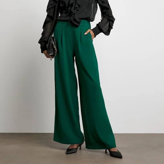 pants Joanna Hope Green Pleated Wide Leg Trousers US 24 Womens Next USA $67