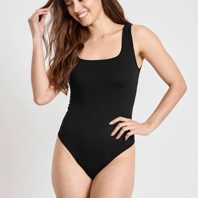 top Jockey Women's Organic Cotton Stretch Tank Strap Thong Bodysuit Jockey.com $18