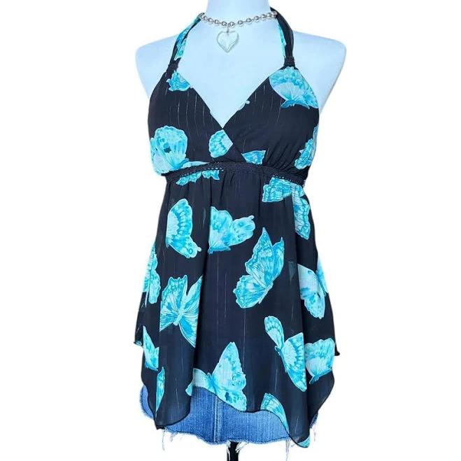 top Jordache Y2K Butterfly Halter Top Poshmark $26